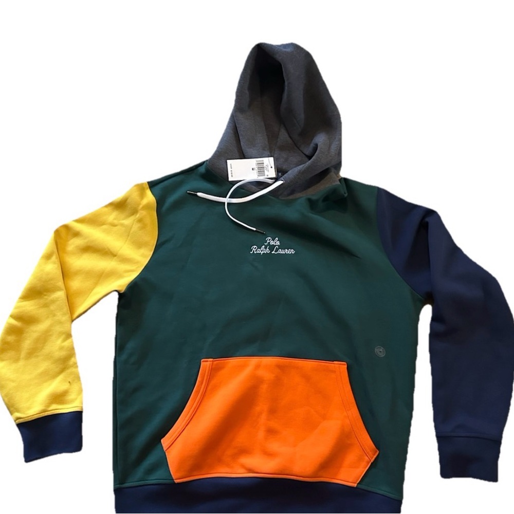 Ralph Lauren Men's Colorblock Hoodie - Green, Yellow, Blue, Orange, Gray